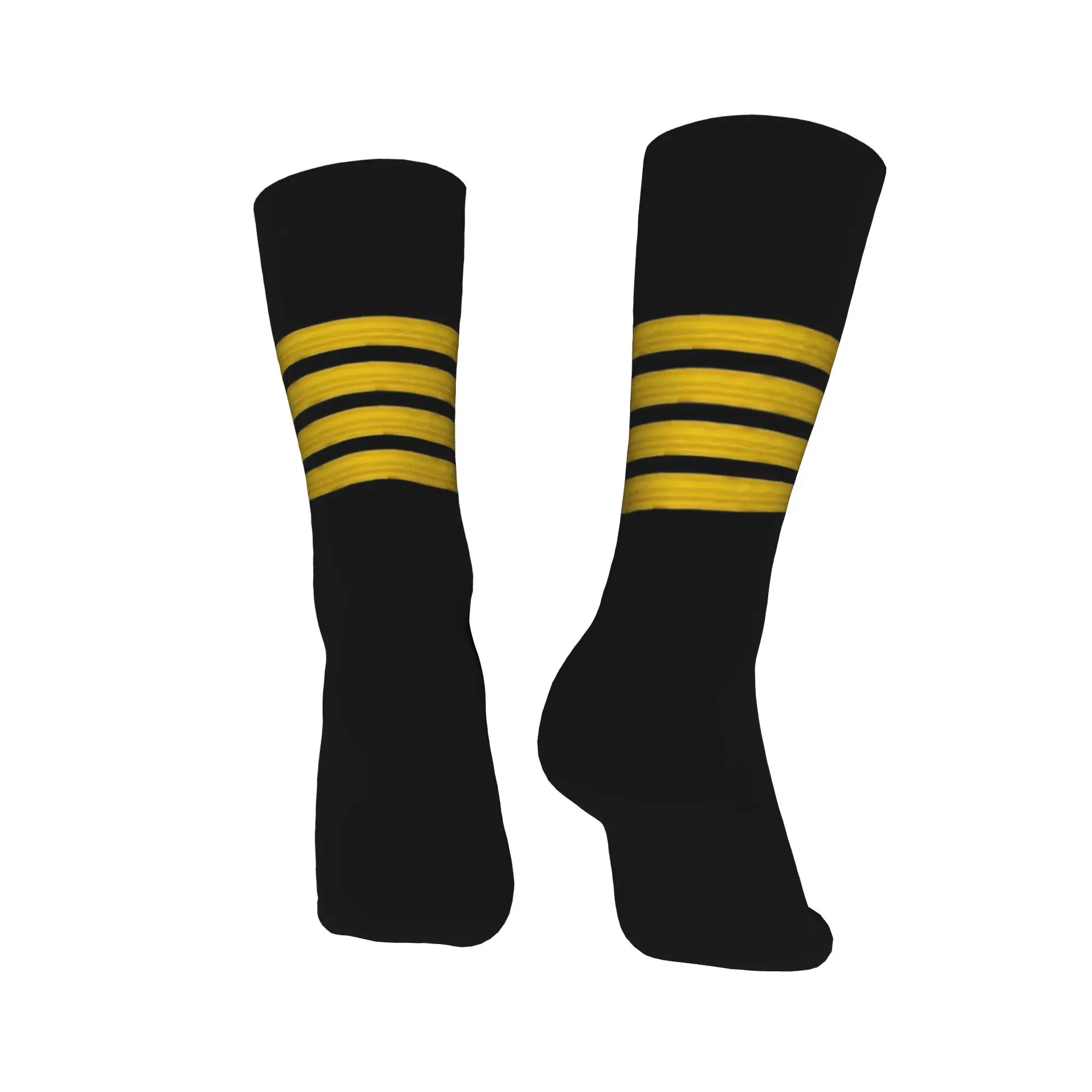 Captain Epaulets Stripes Man Crew Socks Unisex Cute Aviator Flight Pilot Spring Summer Autumn Winter Socks Women