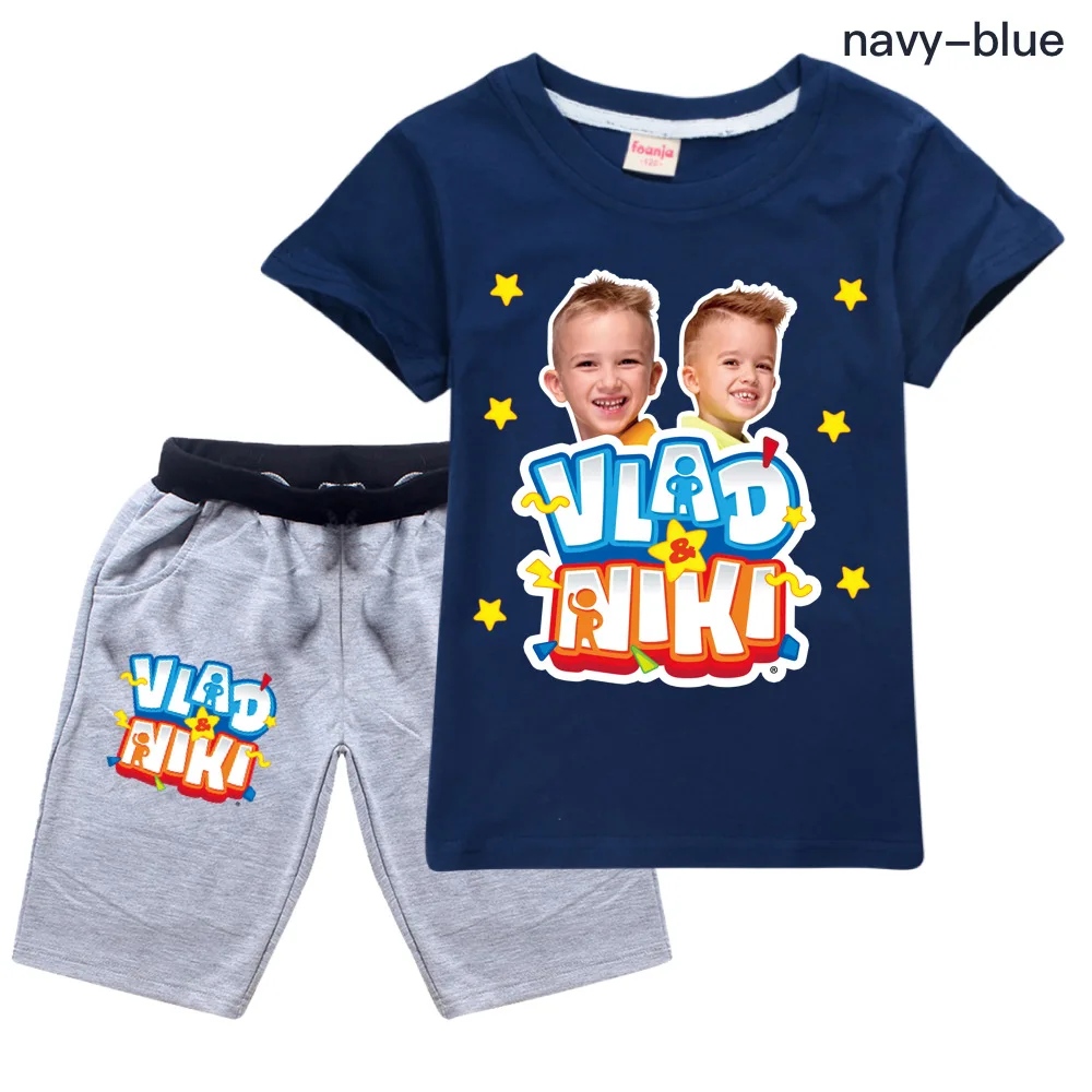 

Boys Summer Vlad niki Sets Short-Sleeved T-shirt+Shorts 2 Pieces Suit Casual Sport Suit Kids Clothes Sweatsuit For Teens Boys