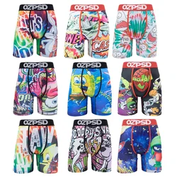 OZPSD Sexy Men Underwear Boxers Cueca Male Panty Lingerie Men Underpants Boxershorts Plus Size Breathable Print Man Boxer Briefs