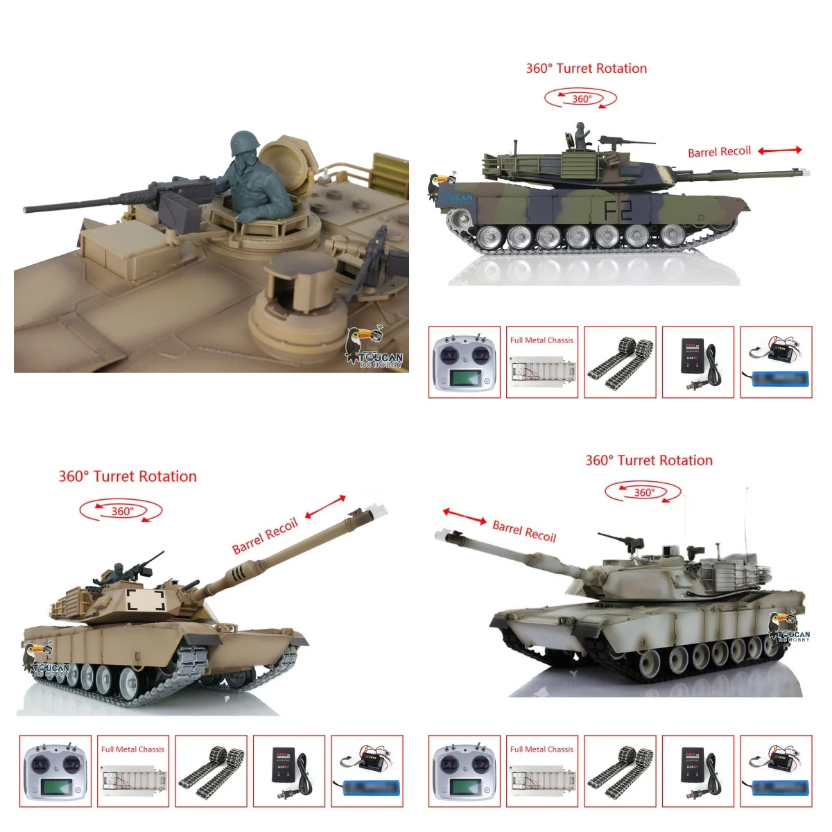 

1/16 Heng Длинное цельнометаллическое шасси RTR RC Tank 3918 M1A2 Абрамы TK16 IR Ver с дымовой бочкой Recoil Radio Control Panzer Toys