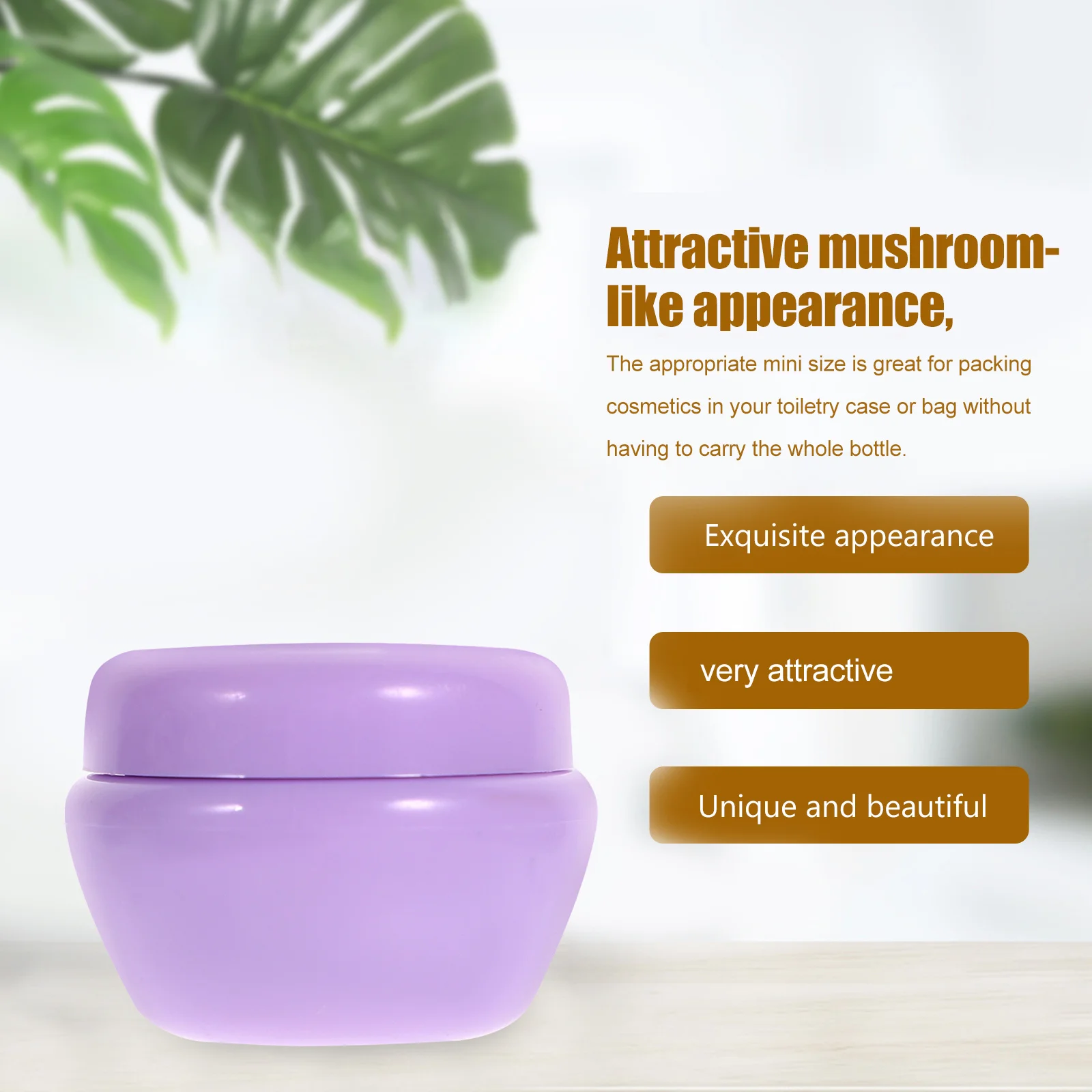 

40pcs 5G Mushroom Shape Cream Jars Mini Travel Containers Leakproof For Toiletry Bag Empty Plastic Packaging Skincare