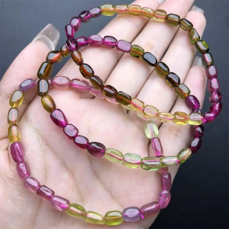 Natural Freeform Tourmaline Bracelet Crystal For Women Fortune Energy Mineral Amulet Jewelry Healing Gift 1PCS