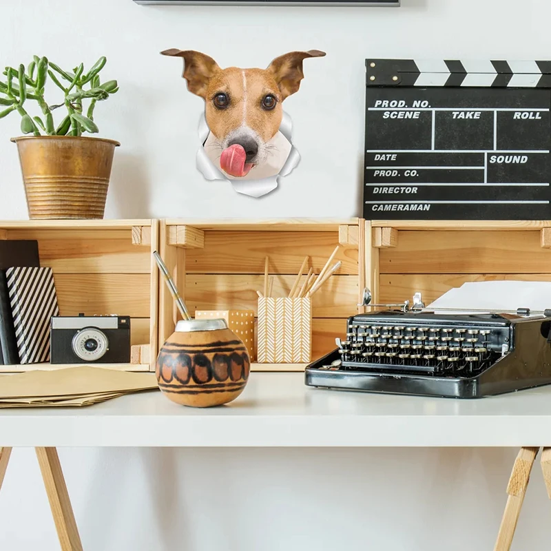 M462 Lovely 3D Animal Stickers Bulldog Hound Dog Jack Russell Terrier Puppy Household Decoration Wall Stickers Toilet Decals