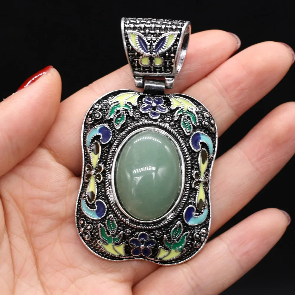 Natural Semi Precious Stone Pendant Rose Quartzs Retro Charms for DIY Jewelry Making Necklaces Bracelets Earrings Size 38x70mm