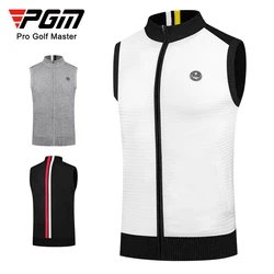 Pgm Men Golf Clothing Sleeveless Jacket Male Winter Knitted Warm Vest Windproof Stand Collar Golf Waistcoat Casual Sportswear