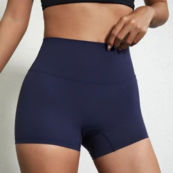 Mallas suaves de cintura alta para mujer, pantalón corto de Color sólido para Yoga, Fitness, entrenamiento integral, Jog, Atlético