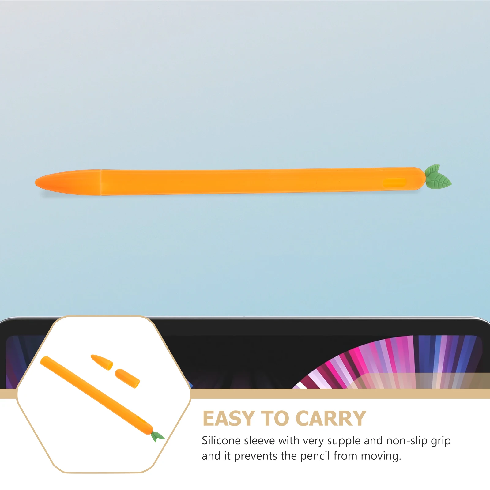 

Silicone Pen Case Dirty-resistant Pencil Sleeve Decorative Cover Silica Gel Carrot Protective