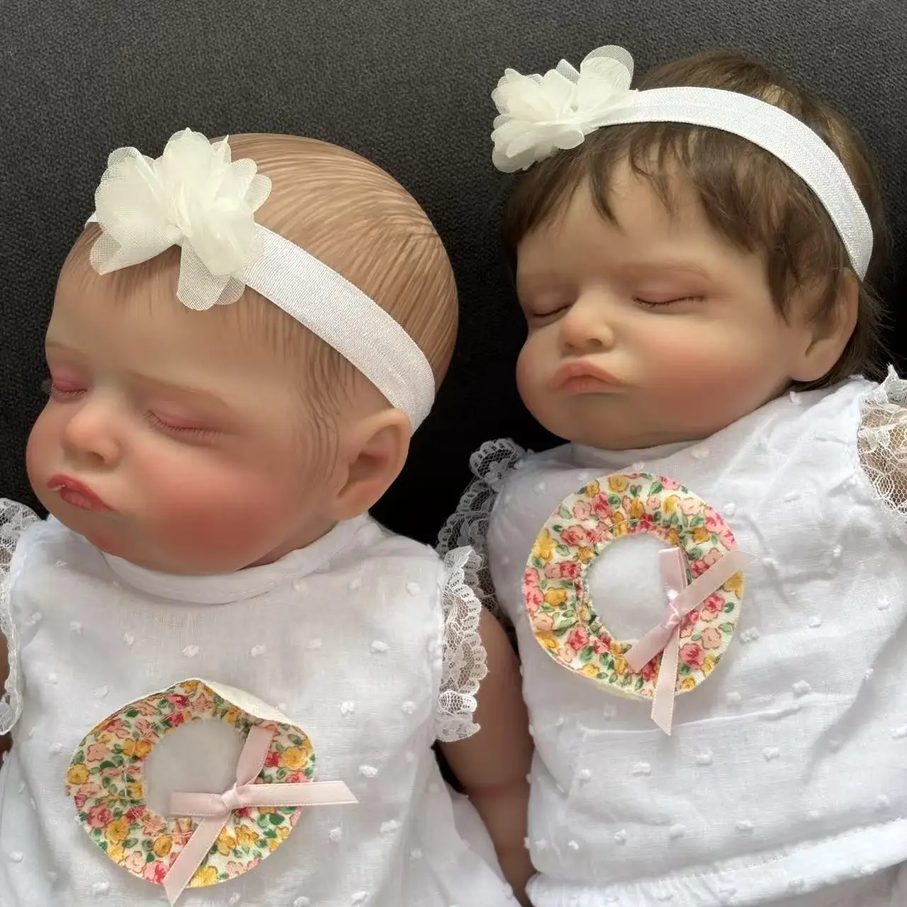 Rosalie Slapende Reborn Pop 18'' Handverf Haar/Handgeworteld Haar Levensechte Meerdere Lagen Schilderen 3D Huid Zichtbare Aderen