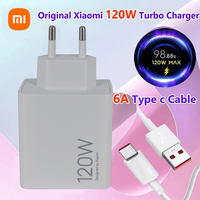 120W Xiaomi Metal Silicone Red Portable Wired Charger for Cameras for Mobile Phones Battery Charger Power Adapter