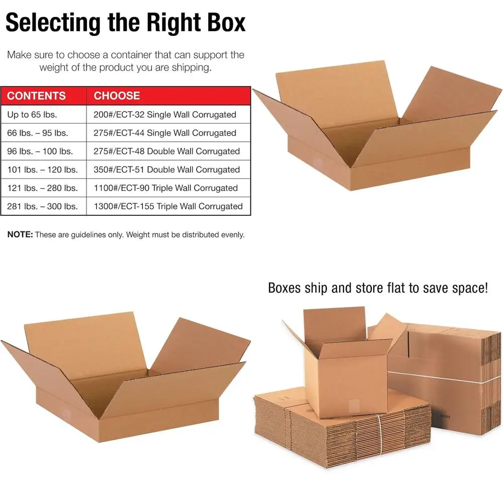 

13x13x2 Inches Shipping Box, 200#/ECT-32, 25 Boxes per Bundle