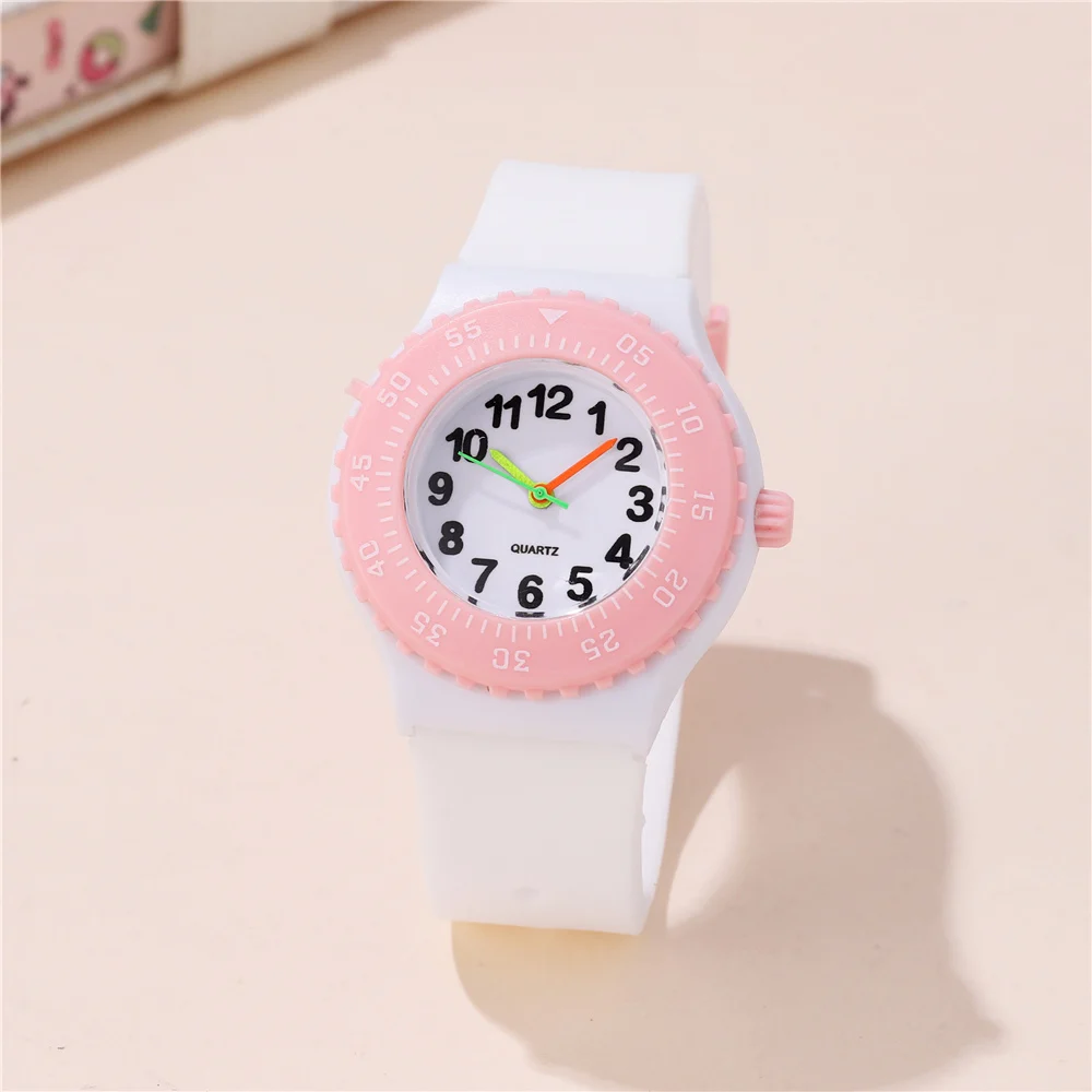 fashion sweet colorful silicone band quartz boys girls students Watch