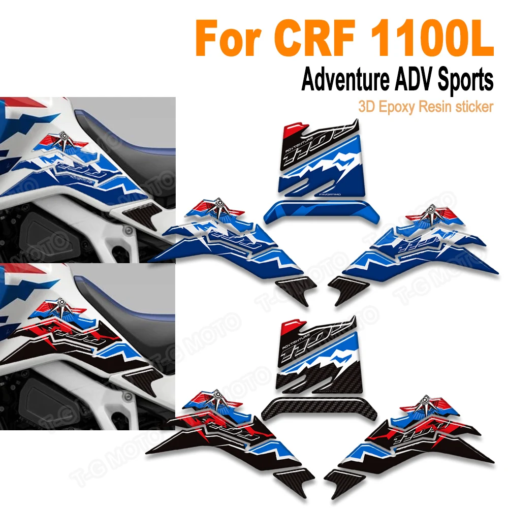 

Motorcycle 3D Tank Pad Sticker Kit Motorcycle Accessories Decals For CRF1100L CRF 1100 L Africa Twin AfricaTwin