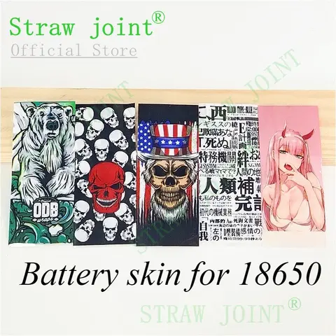 10pcs/bag Battery Skin for 18650 Lithium Battery Shrinkable Tubing Jacket Thermal Shrink Sleeve For DIY Skin Replacement