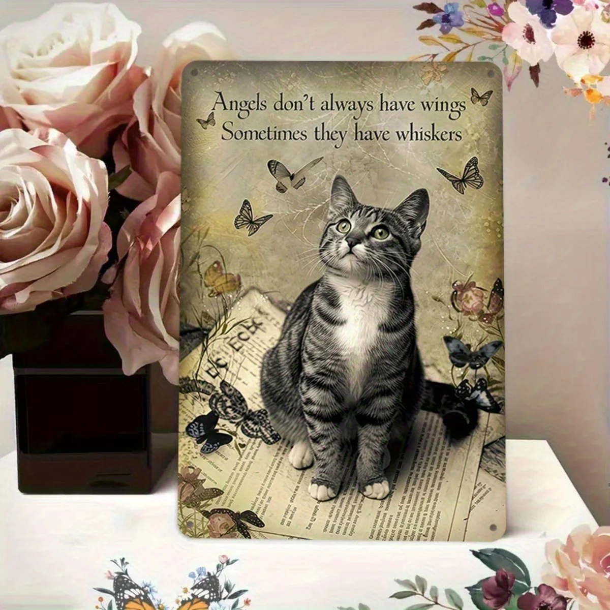 

Металлическая настенная табличка 2D с забавным цитатным дизайном для домашних животных, декор для гостиной, спальни, мотивационная табличка