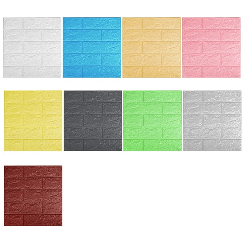 15Pcs Self-Adhesive 3D Brick Sticker DIY Waterproof Foam Wallpaper Room Kitchen Roof Ceiling Background Wall Decals