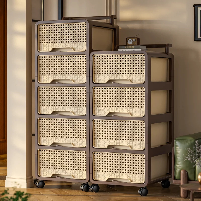 

Large Capacity Storage Cart, Multi-Grid Assemblable Cabinet, Clothing Storage Organizer, Space-Saving Home Storage Bin