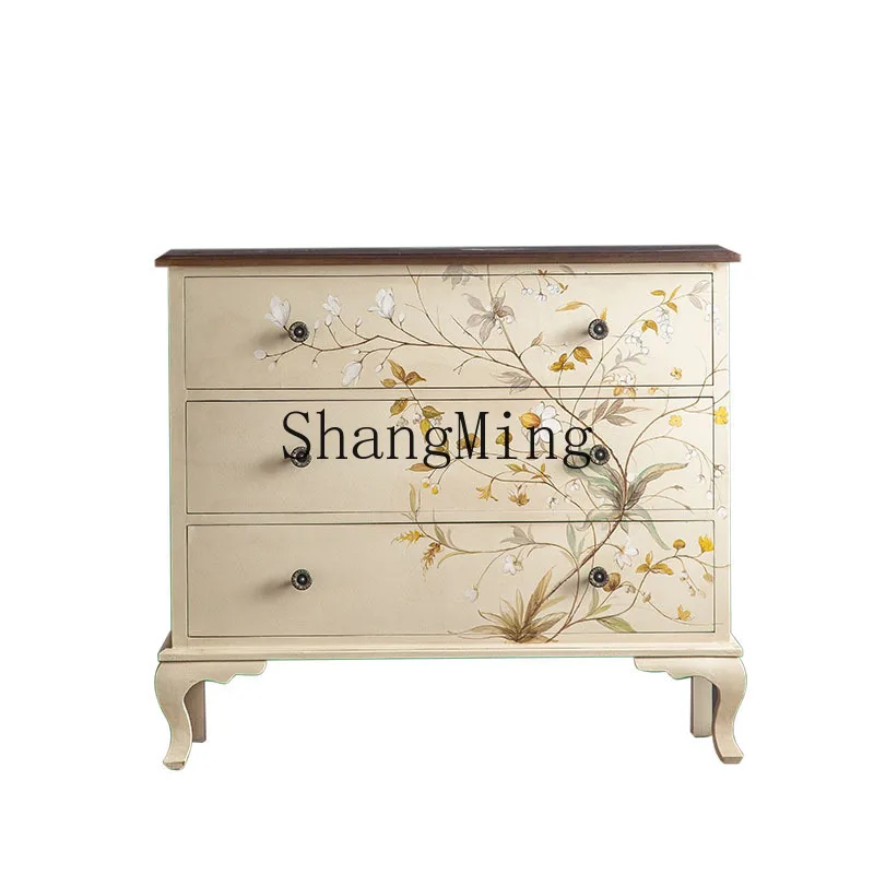 

ZYYretro old hand-painted chest cabinet B & B bedroom entrance hall display cabinet home