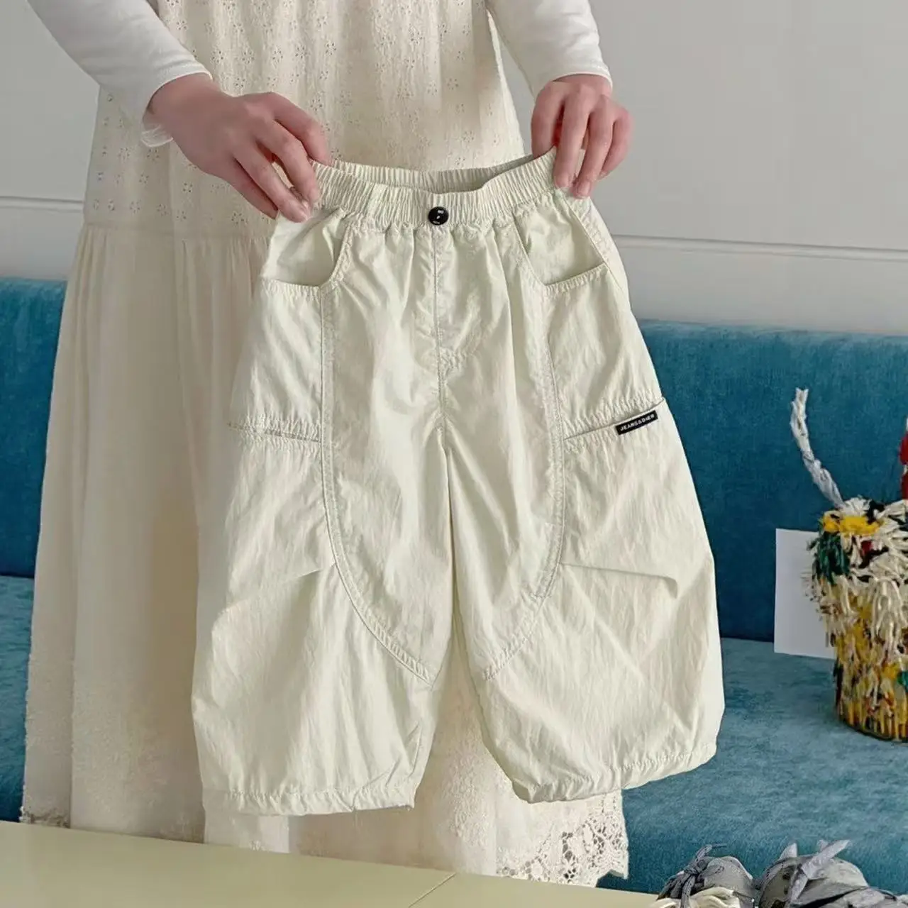 Children's Pure Cotton Thin Mosquito Pants 2026 Summer New Boys Wide Leg Pants Girls Casual Loose Korean Version Pants