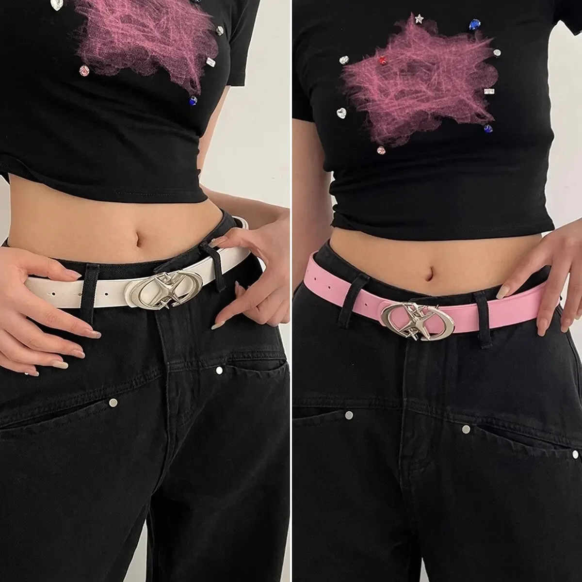 

Dopamine Belt for Women 2024 New Summer Y2K Millennium Spicy Girl Pink Belt Versatile and Minimalist Instagram Fashion