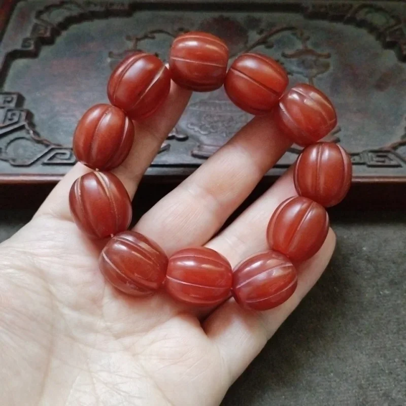 Backflow Old Pulp Melon Bracelet Wax Gourd Beads Agate Men