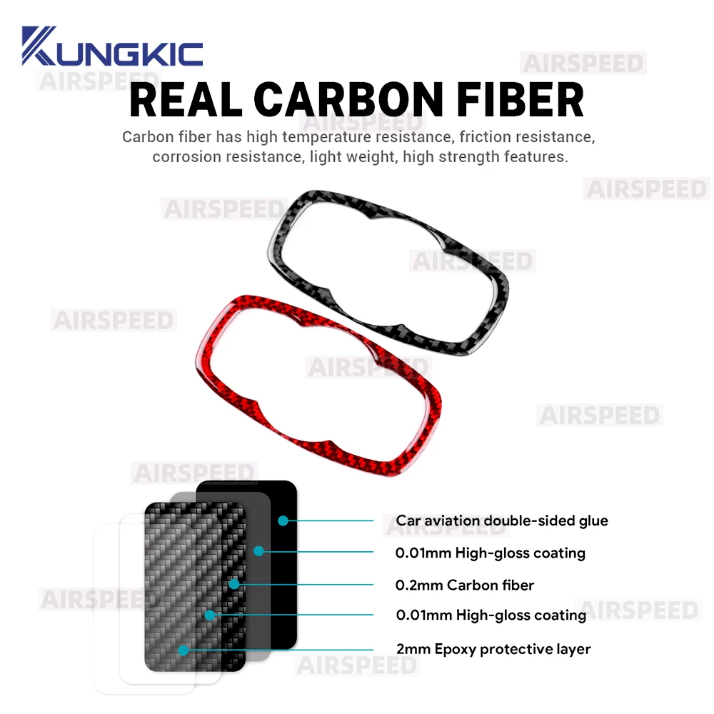 

For Ford Focus/Focus ST 2019 2020 2021 2022 2023 2024 2025 Real Soft Carbon Fiber Sticker LHD RHD Car Headlight Switch Frame
