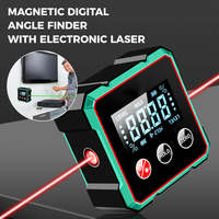 Magnetic Digital Angle Finder with Electronic Laser Gauge Protractor Inclinometer Level Magnets Level Ruler Angle Slope 0-90°