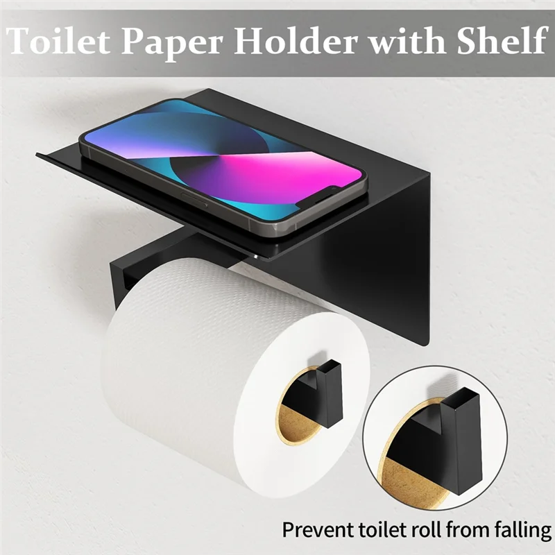 

【Секь-только!】Вешалки для полотенец из нержавеющей стали для ванной комнаты — 10 предметов, матовый черный комплект аксессуаров для ванной комнаты с 24-дюймовым полотенцем