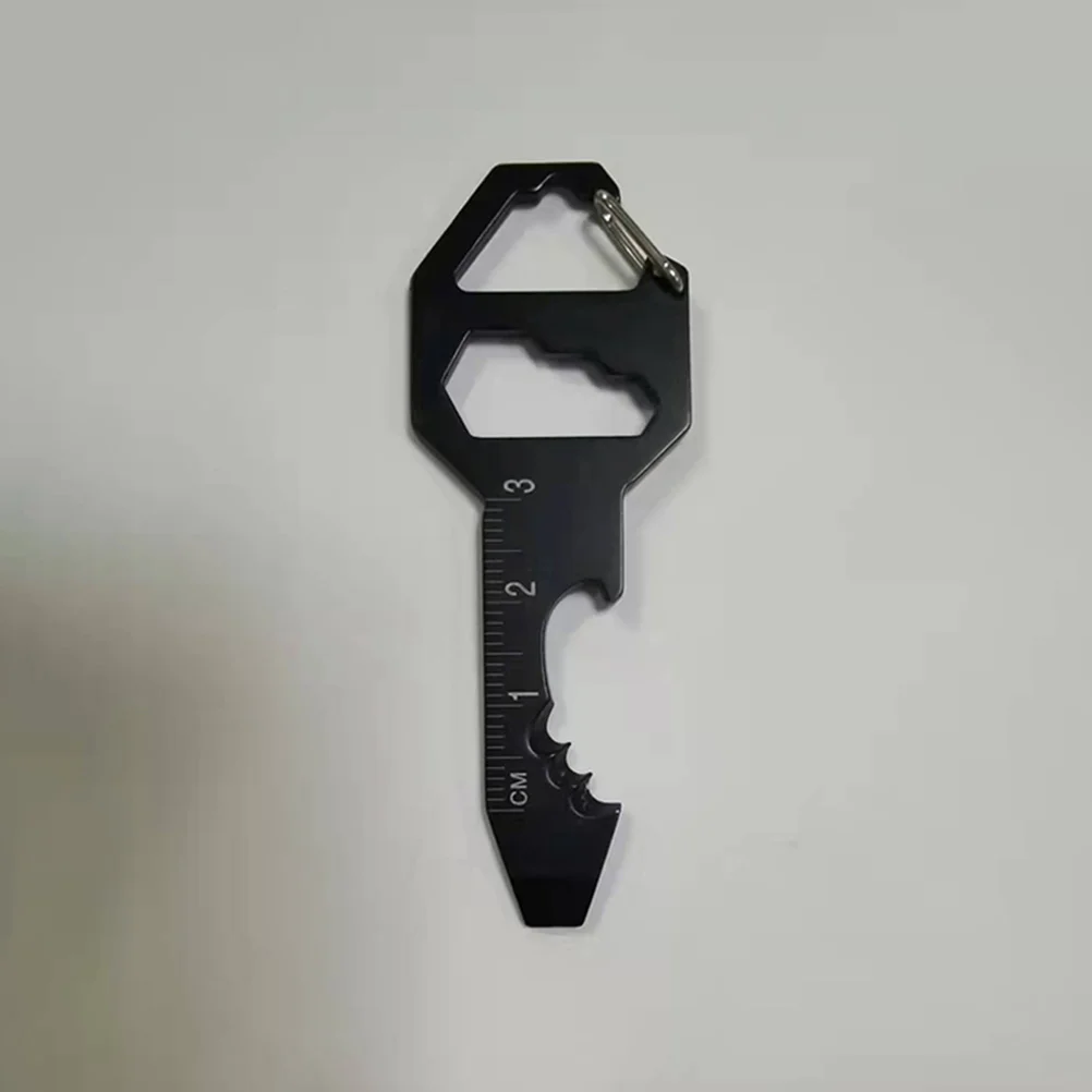 

Bottle Opener Keychain Stainless Steel Multi Function Outdoor Camping Tools Pocket Size Utility Key 6 in 1