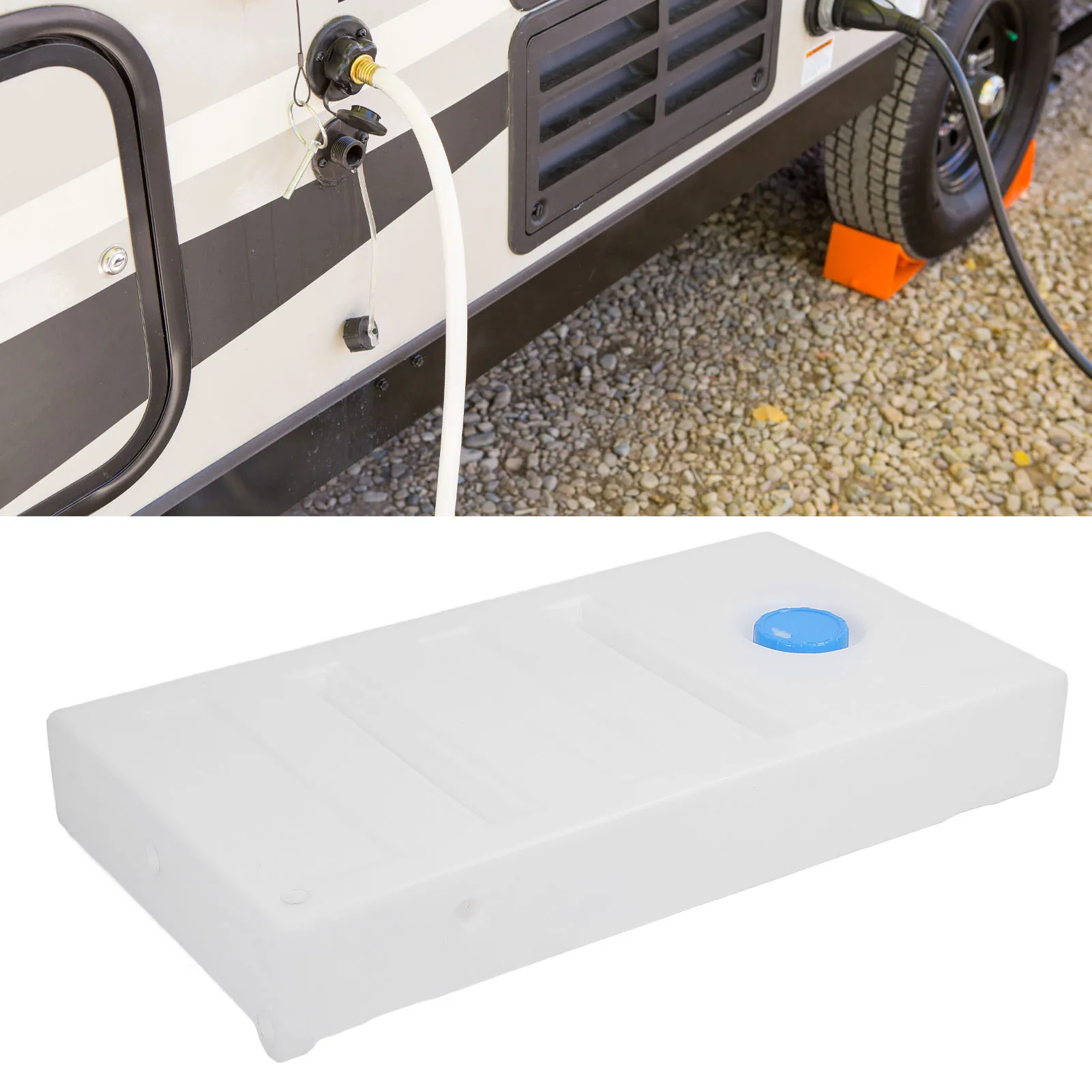 39.37 X 21.46 X 5.71in RV Water Tank 21 Gallon LLDPE Leakproof Fresh Water Storage Tank for Trailer Boat Yacht