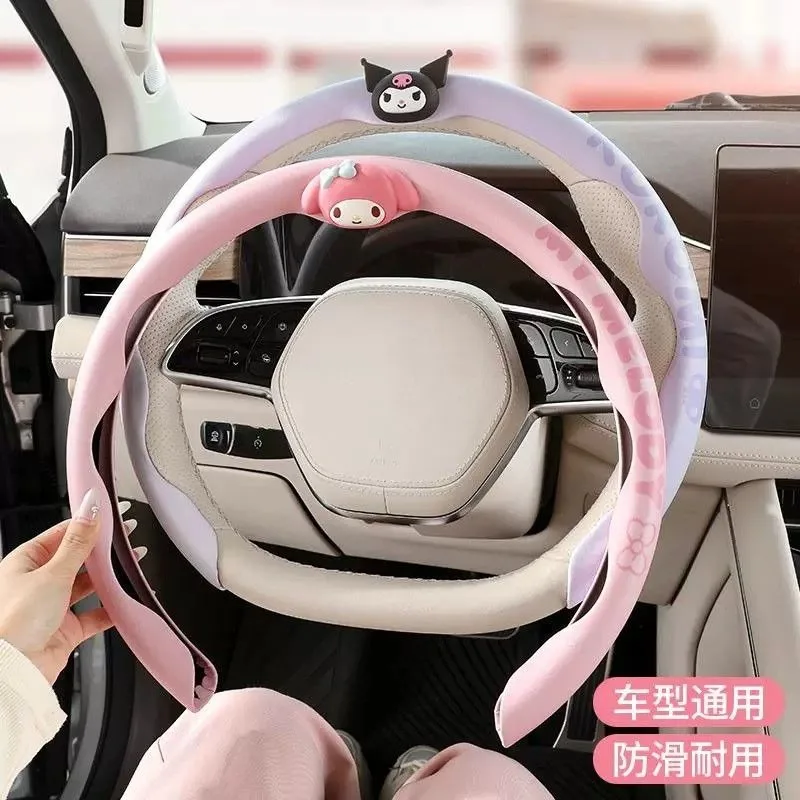 

Kuromi My Melody Pendant Kawaii Sanrio Ins Fashion Car Steering Wheel Covers Cute Cartoon Car Decoration Gifts for Girls