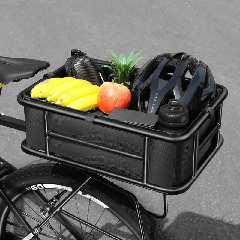 

Aluminum Alloy Bicycle Basket Rack Large Capacity Multi-function MTB Bike Rear Cargo Basket Waterproof Windproof Cycling Parts