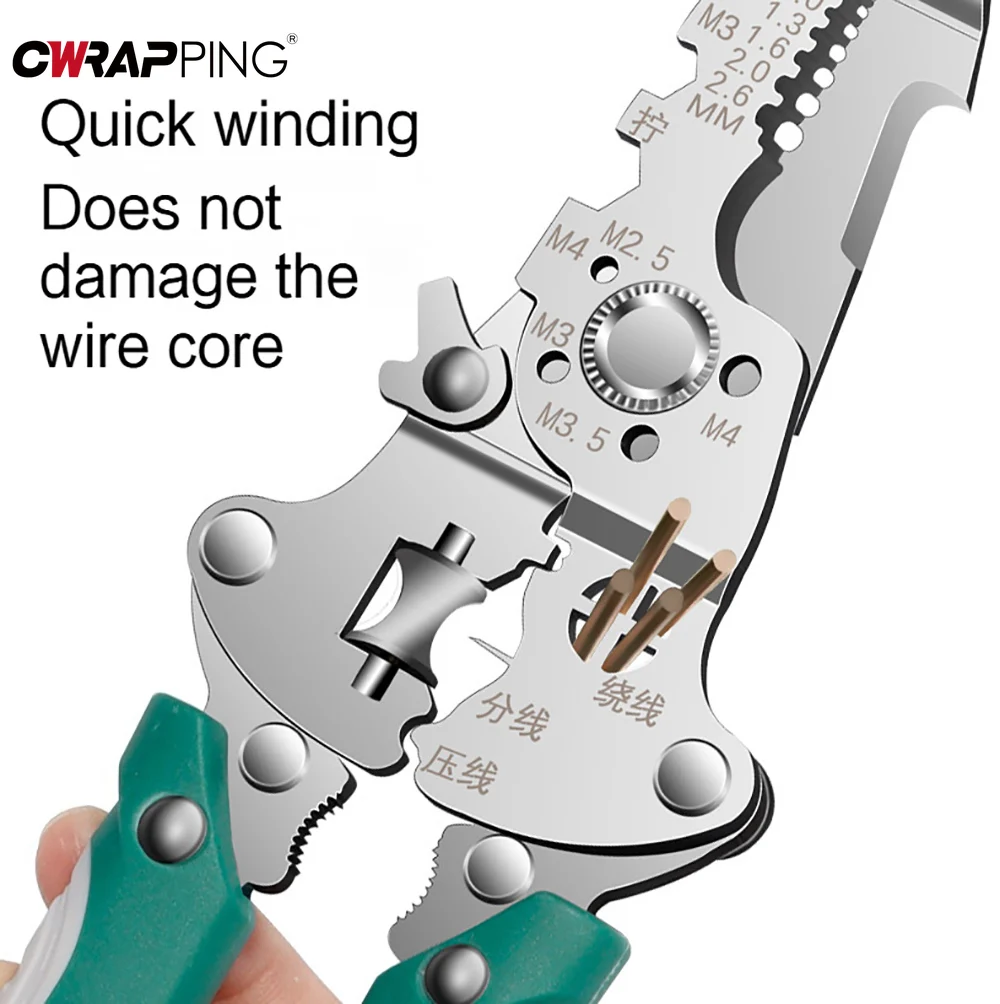 

Multi-tool Stripping Function Foldable Wire Stripper Crimping Function Pulling Function Crimper Terminal Maintenance Ergonomic