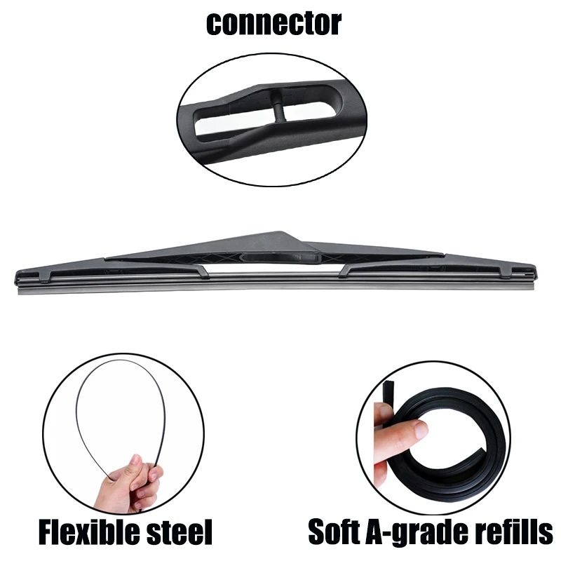 Misima LHD Front Rear Wiper Blades For Opel Astra H 2004 2005 2006 2007 2008 2009 Rubber Windscreen Windshield Car Accessories