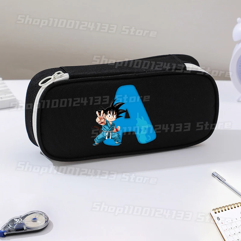 

Dragons Ball Boys Student Pencil Case Cute Letters Anime Print Kids Game Trend Canvas Back School Stationery Storage Pencil Bags