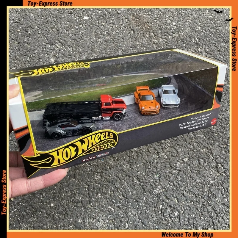 

Hot Wheels 2025 Premium Collector Set Track Day Hotwheels Toys 1/64 Car Model Toyota Porsche Datsun Collectible Boys Kids Toys