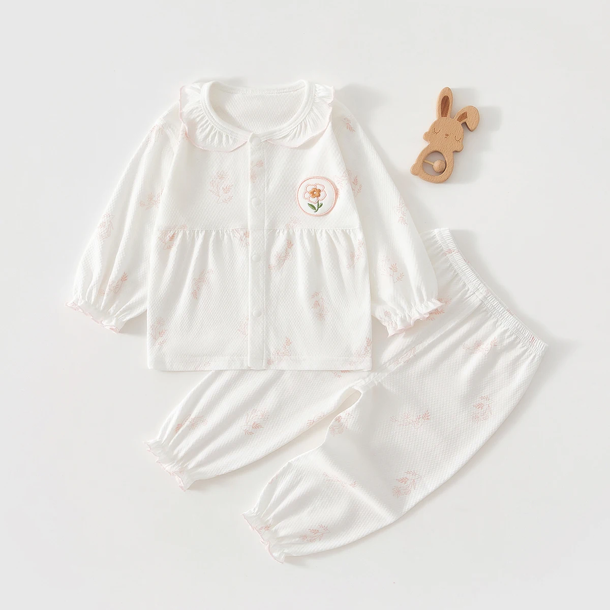 Baby Girl Clothes Summer Outfit for Girls, Class A, 6-12 Months, Infant Air-Conditioning Clothing, Two-Piece Set, Summer Thin Style, Pure Cotton 80