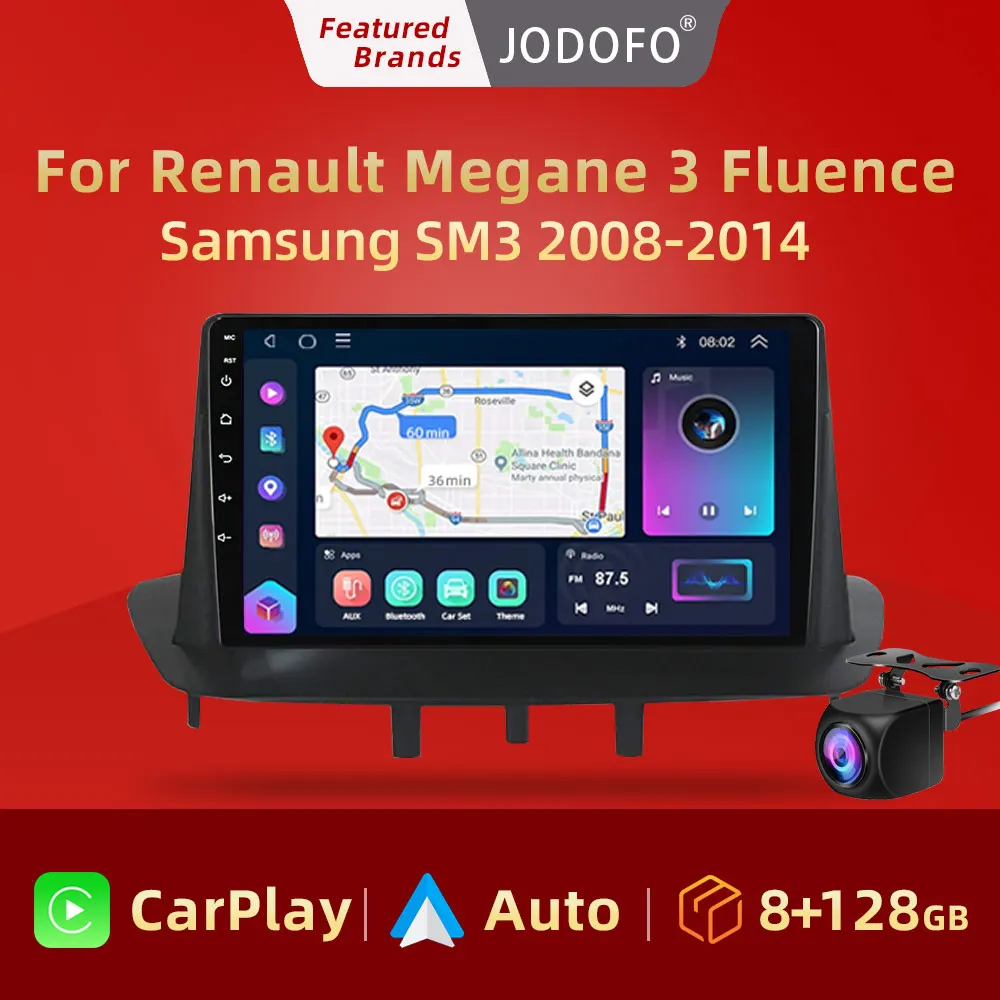 

Jodofo для Renault Megane 3 Fluence 2008-2014 Android 10,0 автомобильное радио Carplay видеоплеер DSP EQ 2 din 4G WIFI мультимедийный проигрыватель