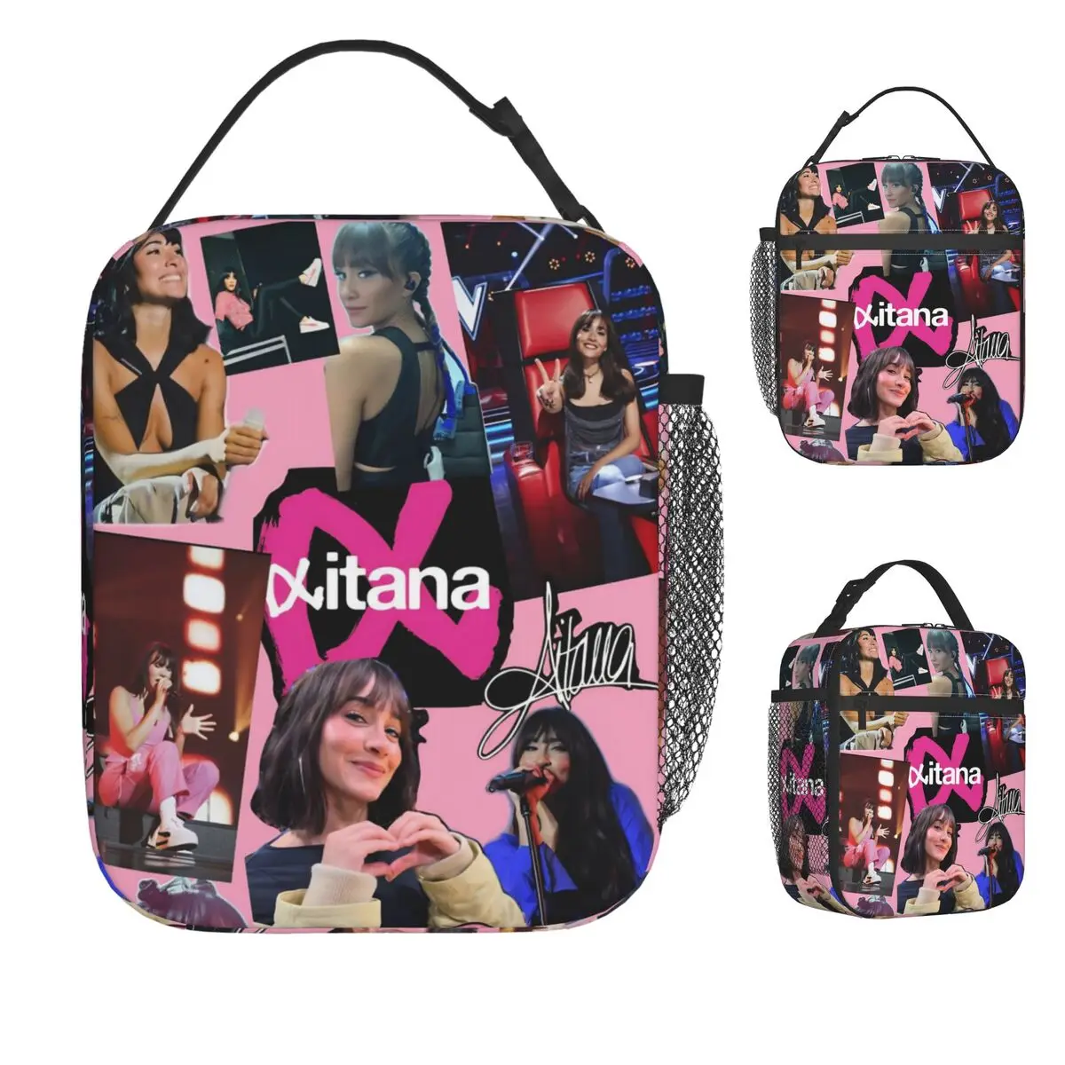 

Aitana Spanish Music Singer Photo Pattern Lunch Bag Travel Lunch Box For Women Custom Thermal Tote Handbags Oxford Cooler Bag