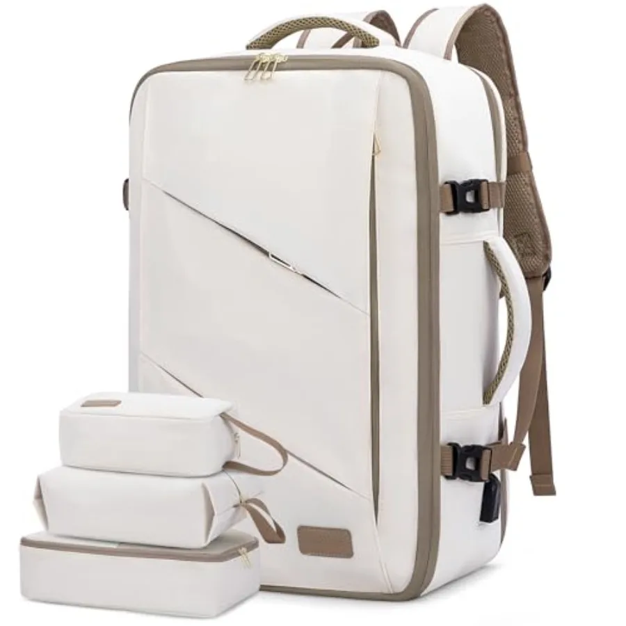 

Travel Carry on Backpack, Large 40L Personal Item Travel Bag for Men and Women Flight Approved with 3 Packing Cubes, Suitcase W