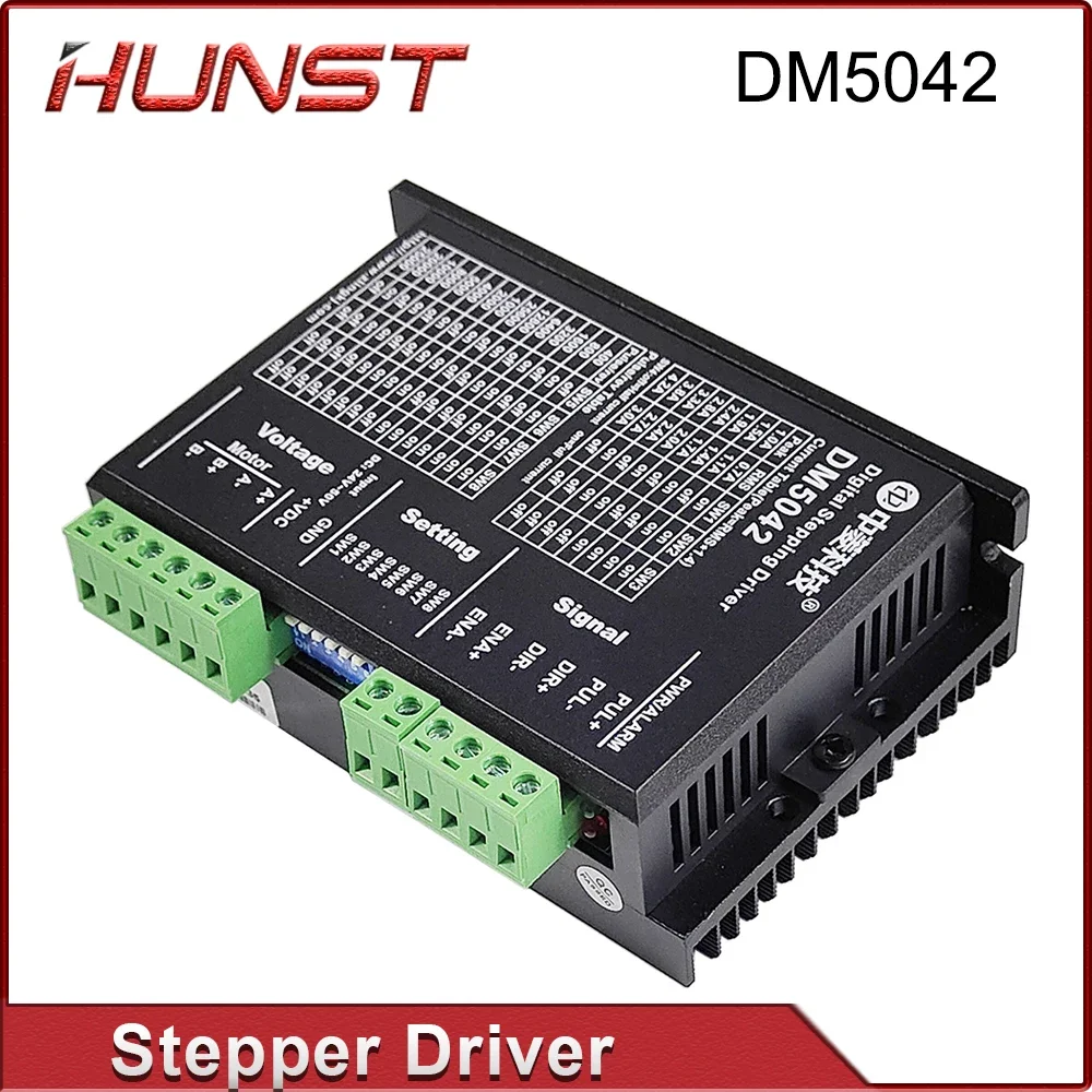 HUNST Digtal Stepping Driver DM5042 2 Phase 20-50V Max 4.2A Digital Driver  CO2 Cutting and Engraving Machine Rotating Device