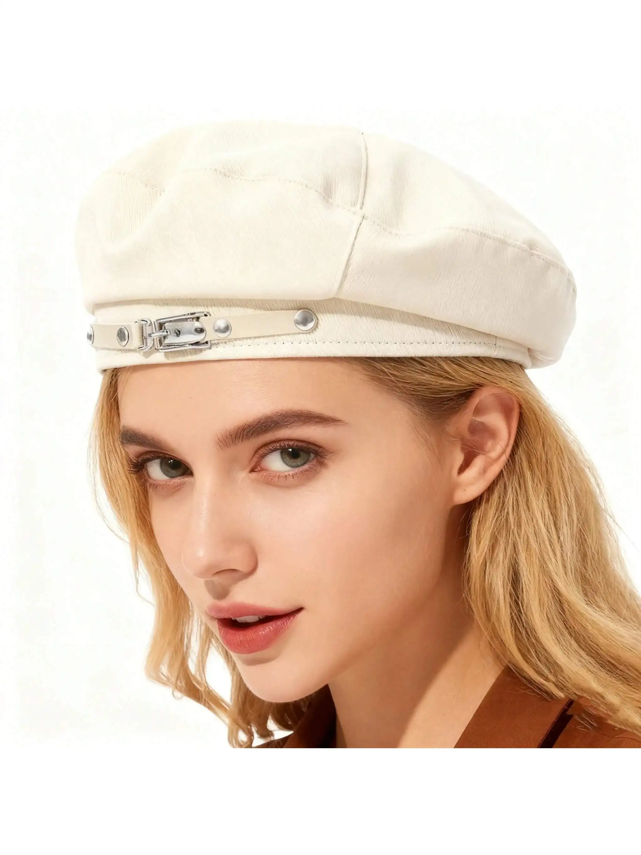 1pc Solid Color Spring and Autumn Beret, New Style Face-Slimming French Vintage Hat