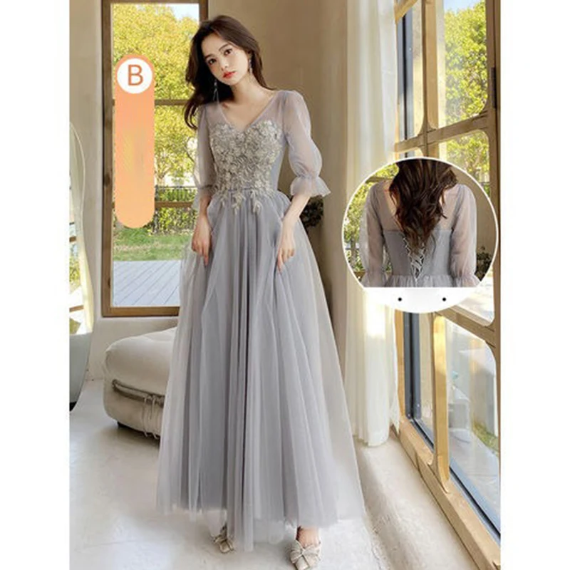 Robes de mariée de luxe françaises pour mariée, élégantes et Sexy, longue robe de bal, robe de spectacle pour femmes, robe de groupe de sœurs, 2026