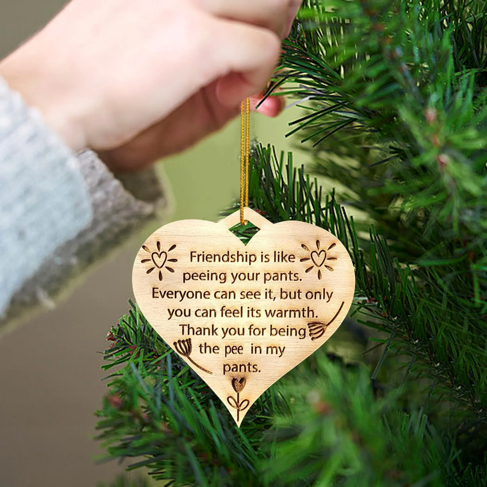 

Heart Shape Friendship Plaque And Sign Funny Wooden Hanging Ornament Best Friend Gift Car Keychain Pendant Christmas Tree Decor