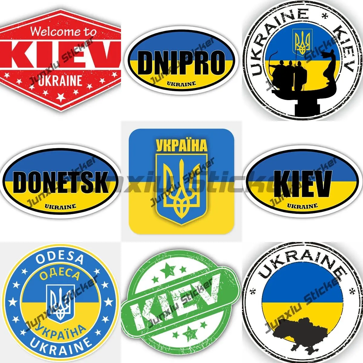 

Ukraine Flag Car Decals Ukrainian Flag Car Stickers Flags Bumper Sticker Premium Vinyl UV Laminate Sticker Accessories