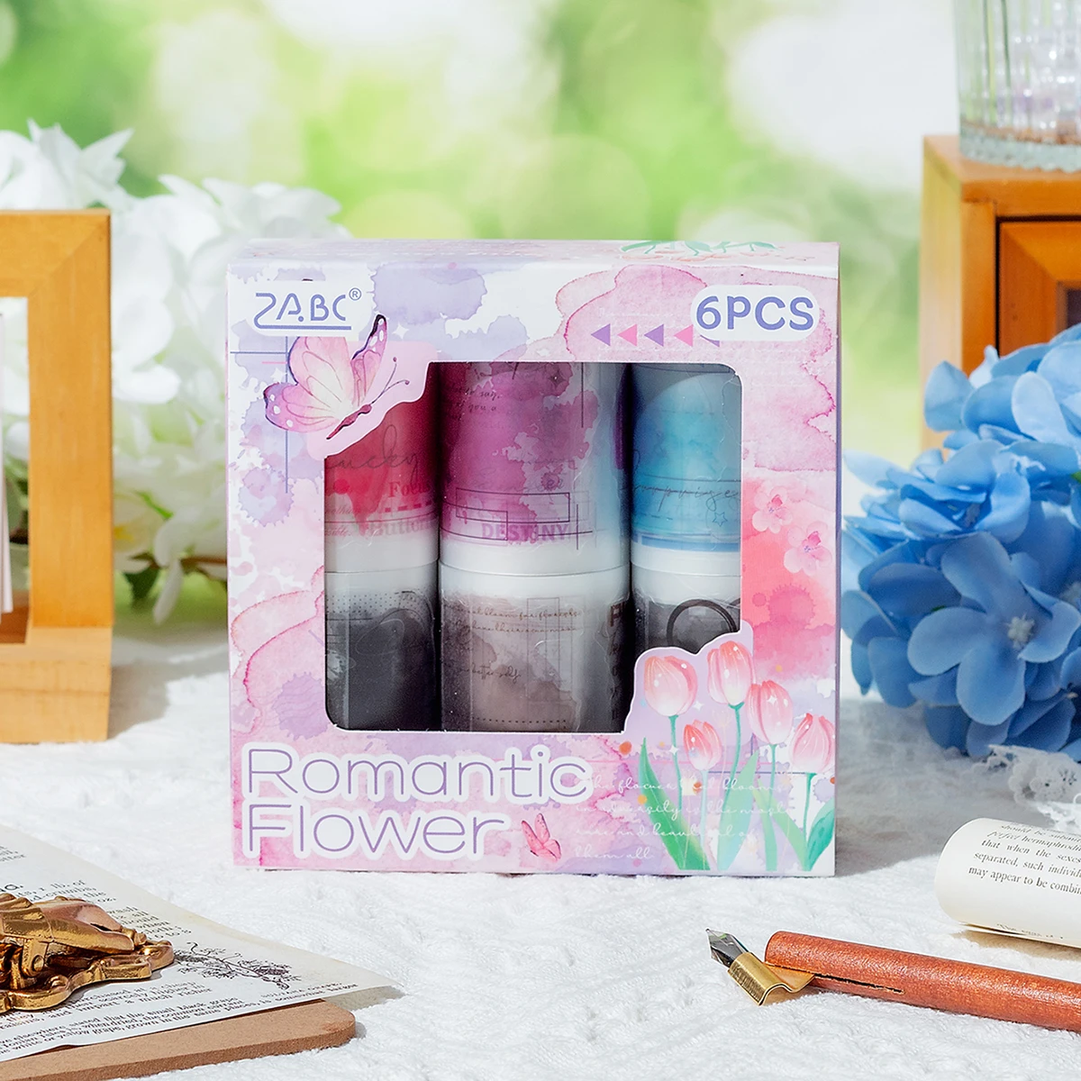 6ロール/箱、クリエイティブな落書きステッカーテープ、DIY、ノート、ギフトボックスの装飾に適しており、スタイリッシュで美しいです。