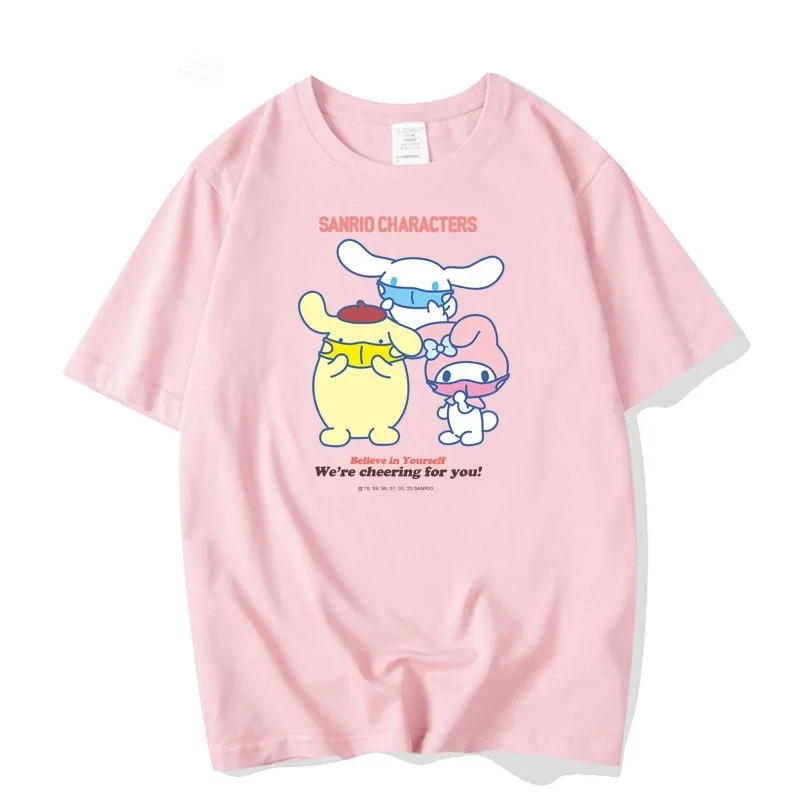 

Sanrio New Style Cinnamoroll Cute Cotton Short Sleeve Girls Summer Cartoon Sweet Fashion Students High Appearance Hot T Shirt