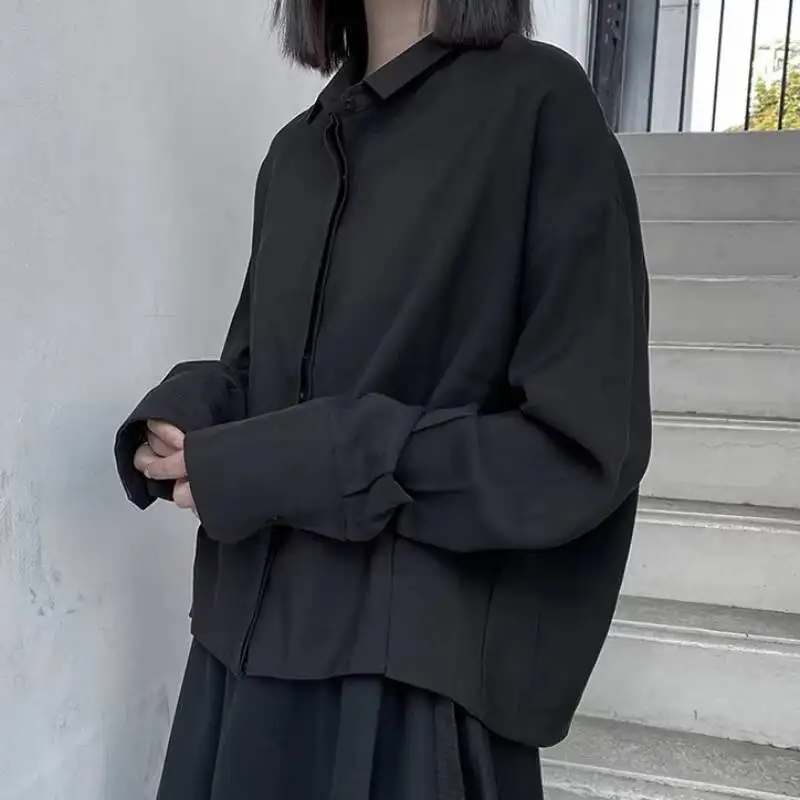 

Ladies Long Sleeve Shirt Spring And Autumn New Classic Dark Casual Fashion Trend Loose Large Size Seven-Quarter Sleeve Shirt