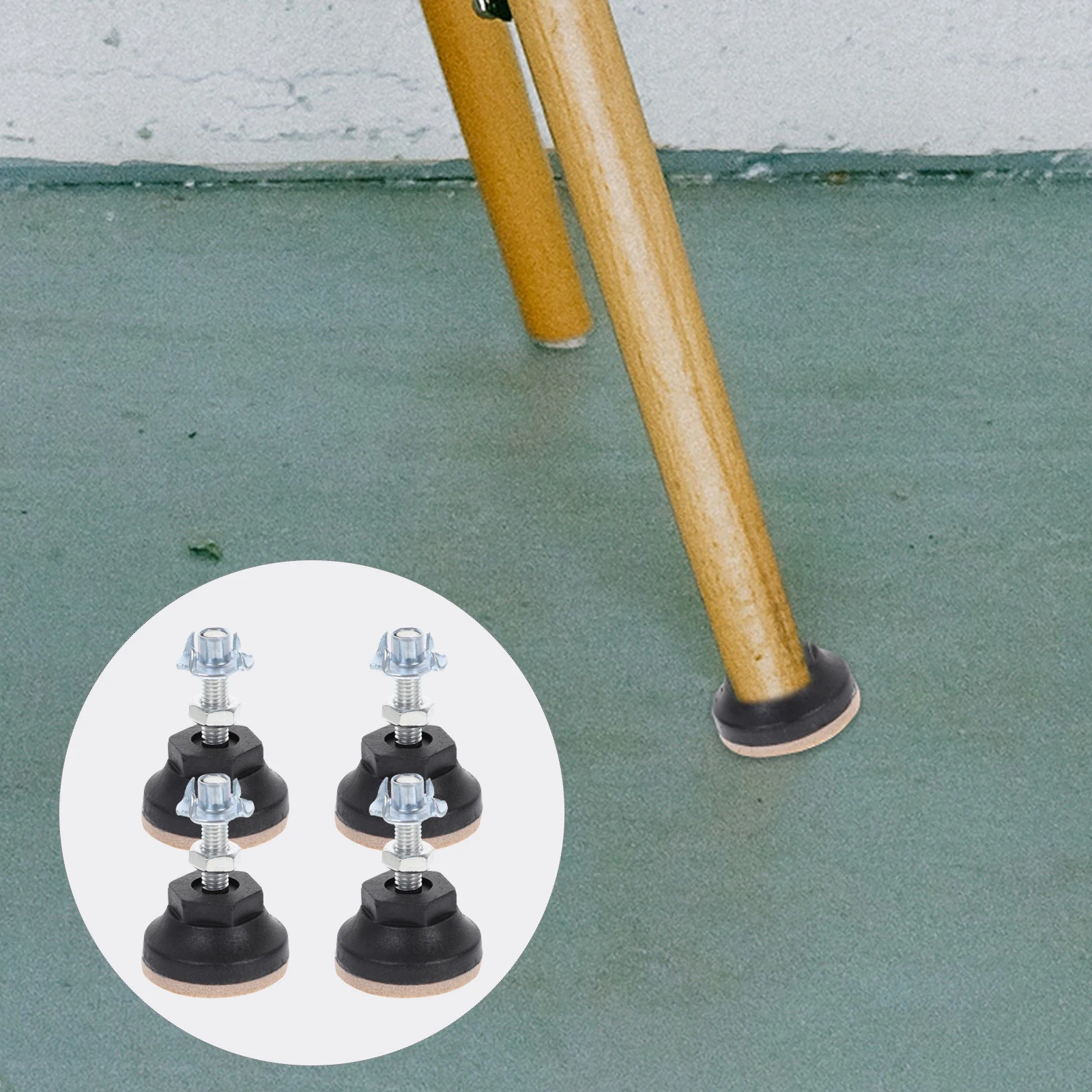 

8pcs Furniture Leveling Feet Adjustable Chair Leg Levelers Heavy Duty Load Bearing Non Skid for Home Office School Cafe