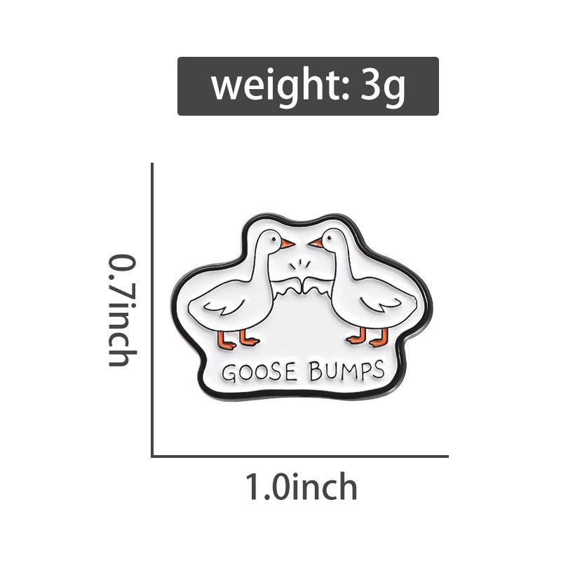 Goose Bumps Enamel Pins Creative Cartoon Animal Funny Geese Pun Brooches Lapel Badge Accessories Jewelry Gift