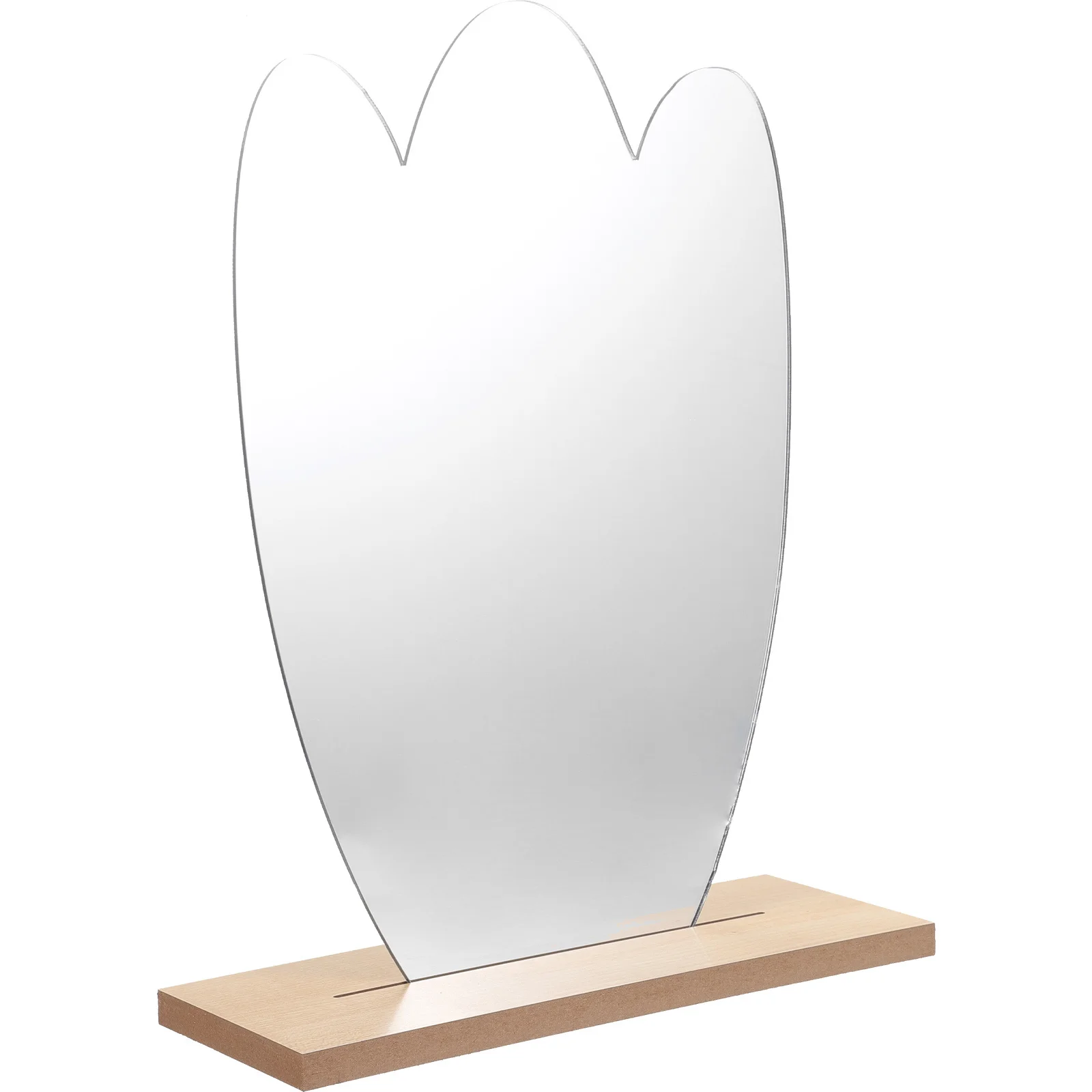 Espelho de mesa irregular estético bonito espelho de mesa de maquiagem com suporte para uso de escritório em casa espelhos de mesa para o quarto